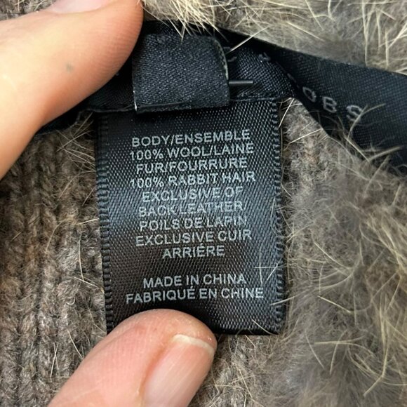 Marc by Marc Jacobs Rabbit Fur Knit Wool Vest Pockets OS Natural Color - Picture 11 of 11